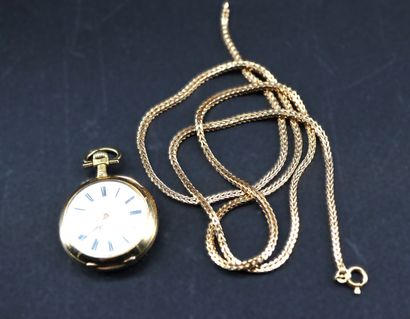 Montre de col en or jaune 18k émaillée (PB:...