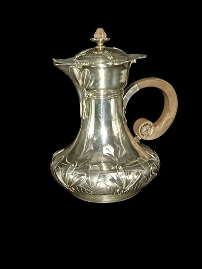 CARDEILHAC silver coffee pot with floral...