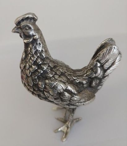 Solid silver hen 1°titre Minerve hallmark....