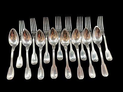 8 pieces of silver flatware, various monograms....