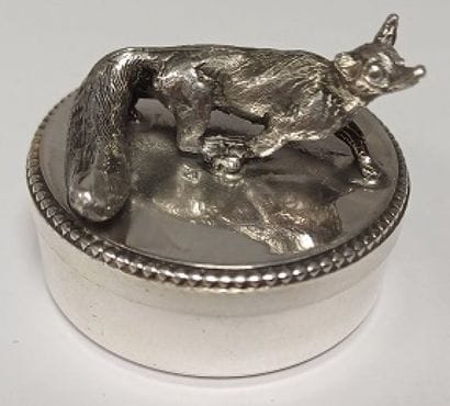 Round milk tooth box with lid in sterling...