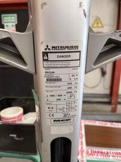 Transpalette électrique MITSUBISHI
N° PVN2001561
Compteur...