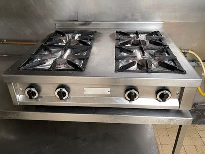 Table de cuisson en inox à 4 feux vifs