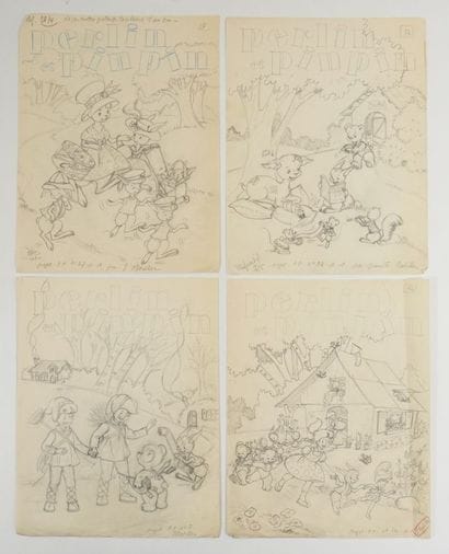 [RABILLER (Jeannette)]. Perlin et Pinpin...