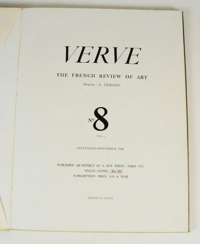 MATISSE (Henri)
VERVE, the french review...