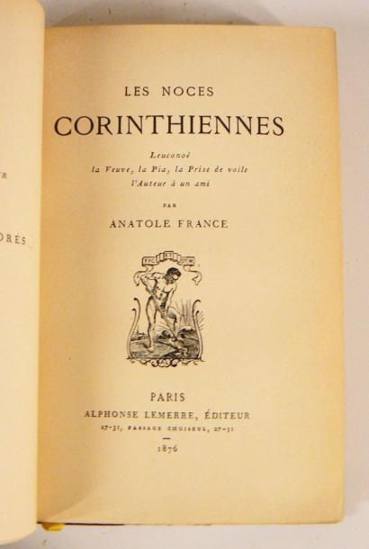 FRANCE (Anatole)
Les Noces corinthiennes....