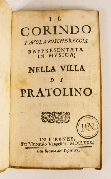 [GIACOMINI (Giuseppe)]
Il Corindo, favola...