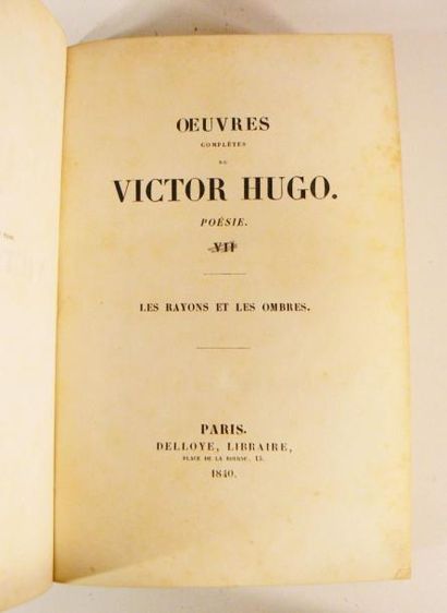 HUGO (Victor)
Les Rayons et les Ombres. (Oeuvres...