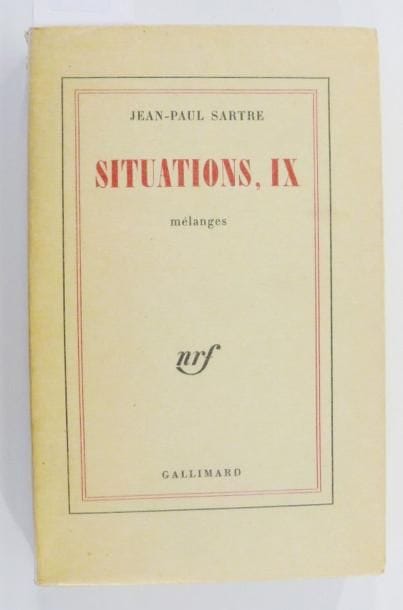 SARTRE (Jean-Paul)
Situations, IX, mélanges....