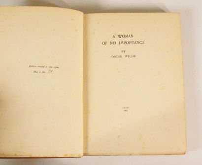WILDE (Oscar)
A Woman of no importance. Paris,...