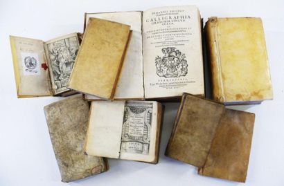 LOT. 8 volumes du XVIIe siècle en reliures...
