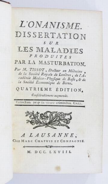 TISSOT (Simon-André)
L'onanisme, dissertation...