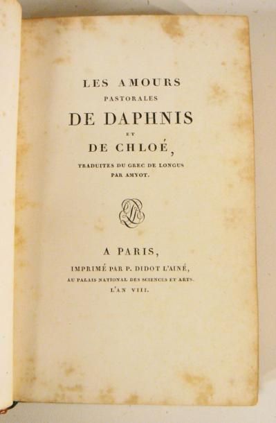 LONGUS
Les Amours pastorales de Daphnis et...