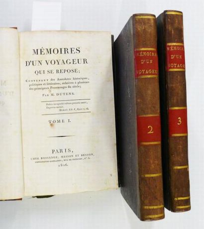 DUTENS (Louis)
Mémoires d'un voyageur qui...