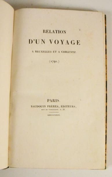 [LOUIS XVIII]. Relation d'un voyage à Bruxelles...