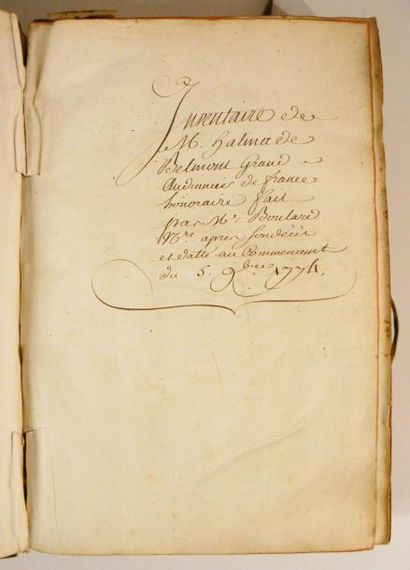 Manuscrit. Inventaire de Mr [Jean-Baptiste]...