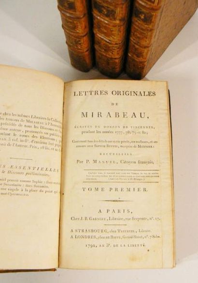 MIRABEAU (Honoré-Gabriel Riqueti, comte de)
Lettres...