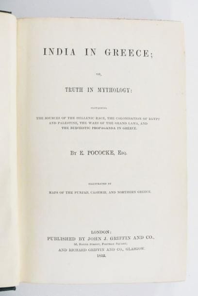 POCOCKE (Edward)
India in Greece; or, truth...
