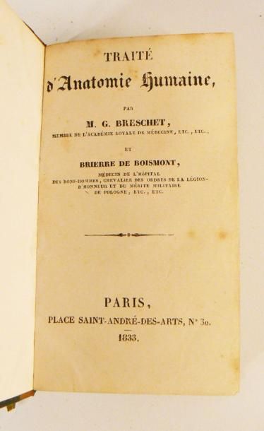 BRESCHET (G.) & BRIERRE de BOISMONT
Traité...