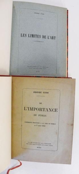 GIDE (André)
Les limites de l'art. Conférence....