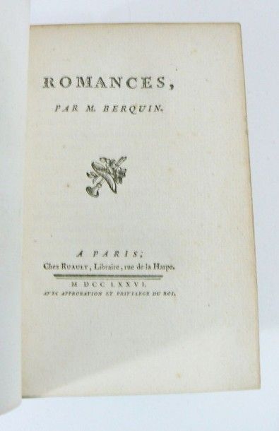 BERQUIN (Arnaud). Romances
Paris, Ruault,...