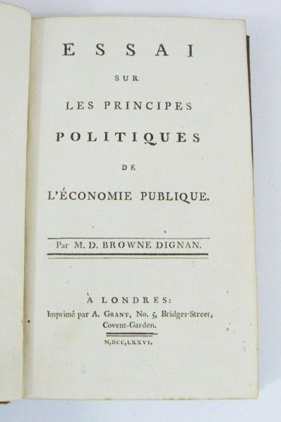 DIGNAN (David Browne)
Essai sur les principes...