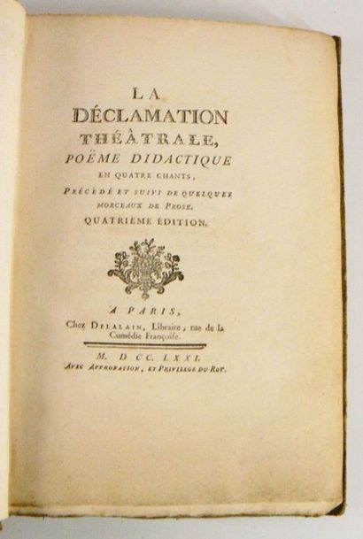 [DORAT (Claude-Joseph)]
La Déclamation Théâtrale,...
