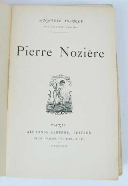 FRANCE (Anatole)
Pierre Nozière. Paris, Lemerre,...
