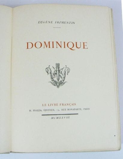 FROMENTIN (Eugène)
Dominique. Paris, Piazza,...