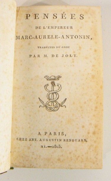 MARC-AURÈLE
Pensées de l'empereur Marc-Aurèle-Antonin,...