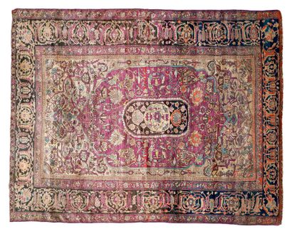 Old FÉRAHAN silk carpet (Persia), mid-19th...