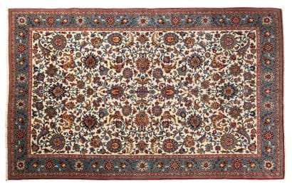 Very fine TEHRAN carpet inlaid with natural...