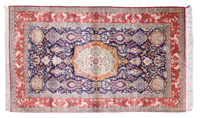 Silk GHOUM carpet (Iran), shah period, mid-20th...