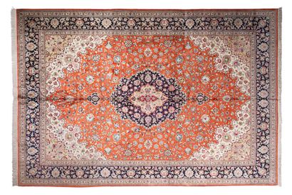 Important GHOUM silk carpet (Iran), shah...