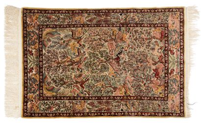 HÉRÉKÉ silk rug (Asia Minor), mid-20th century,...