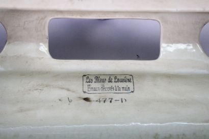 LA LOUVIERE. Large cracked ceramic inkwell...