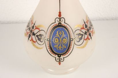 Large Art Deco period opaline vase decorated...