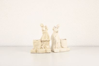 La Louviere. Pair of Art Deco cracked ceramic...