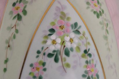 A large Art Deco vase with enameled flowers...
