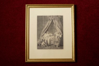 Chambre 310 :
Réunion de deux gravures encadrée...