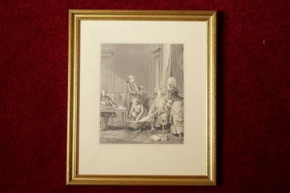 Chambre 310 :
Réunion de deux gravures encadrée...