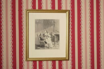 Chambre 306 :
Réunion de deux gravures encadrée...