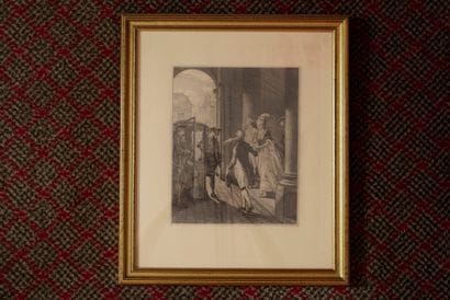 Chambre 308 :
Réunion de deux gravures encadrée...