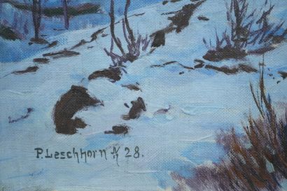 Paul LESCHHORN (1876-1951)
Snowy mountain...