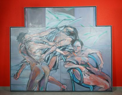 Frank WOLFHART (1942-2010)
Bodies in motion
Triptych
Oil...