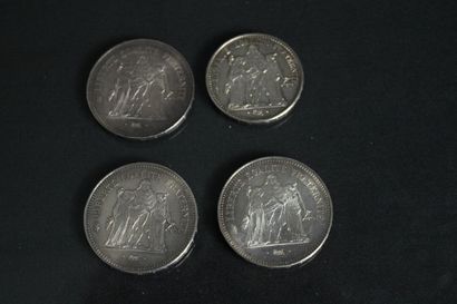 Réunion trois pièces 50 francs Hercule en...