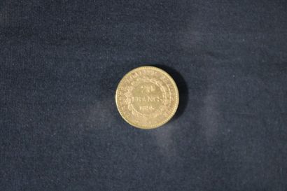 Pièce de 20 francs or au génie, année 1895
Poids...