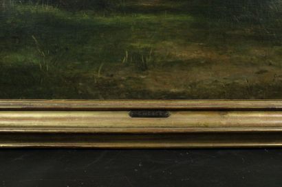 César DE COCK (1823-1904) 
Promenade en forêt
Huile...