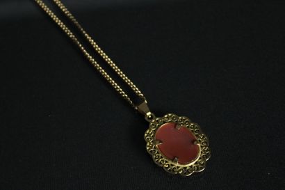 Collier en or jaune 18K (750/1000), chaîne...