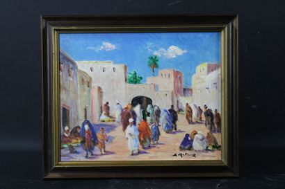 Bruno RETAUX (né en 1947)
Rue au Maroc
Huile...